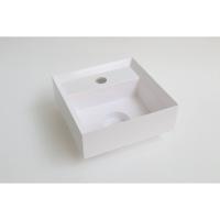 INK Fontein Vice Polystone Met Kraangat Incl Verzonken Open Plug 27x27x9 cm Glans Wit - thumbnail