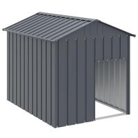 VidaXL Hondenhok met dak 117x153x123 cm gegalvaniseerd staal antraciet - thumbnail