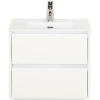 Dante Badmeubelset 60 cm - Wit Hoogglans - Keramische Wastafel Wit Cover - thumbnail