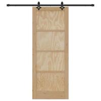 Schuifdeur met beslag 83x211 cm massief grenenhout - thumbnail