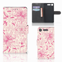 Sony Xperia XZ1 Hoesje Pink Flowers - thumbnail