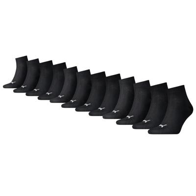 Puma Quarter Sokken Plain 12-pack Zwart-47/49 Puma Quarter Sokken Plain 12-pack Zwart-47/49