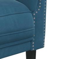 Fauteuil fluweel blauw - thumbnail