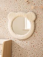 Spiegel in de vorm van een teddybeer in bouclé ecru - thumbnail