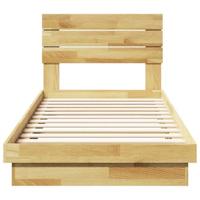 Bedframe hoofdeinde zonder matras 75x190 cm massief hout eiken - thumbnail