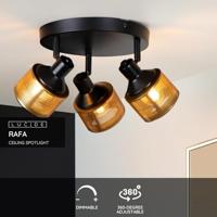 Lucide RAFA - Plafondspot - Ø 35 cm - 3xE14 - Zwart - thumbnail