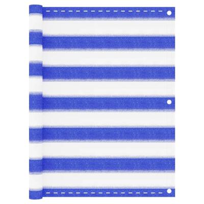Balkonscherm 75x500 cm HDPE blauw en wit Balkonscherm 75x500 cm HDPE blauw en wit