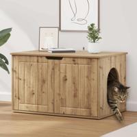 Kattenhuis Ambachtelijk eiken 85 x 55 x 53,5 cm Bewerkt hout - thumbnail