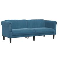 3-delige Loungeset fluweel blauw - thumbnail