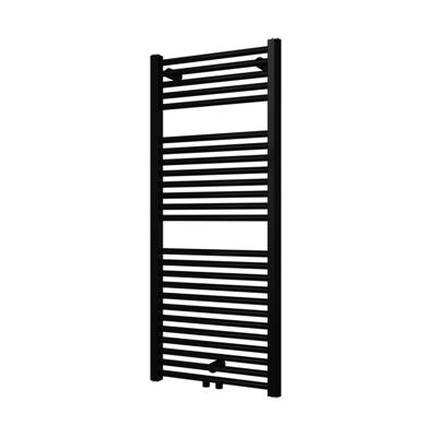 Designradiator Plieger Palmyra 580 Watt Midden- of Zijaansluiting 117,5x50 cm Zwart