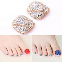 2 stuks Crystal nep Nail Art Tips Rhinestone volledige dekking teennagels Decals stickers (NO: 23) - thumbnail