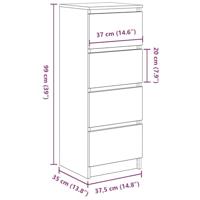 Dressoir 37,5x35x99 cm spaanplaat ambachtelijk eikenkleurig - thumbnail