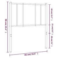 Vervangend hoofdbord metaal zwart 80 cm - thumbnail