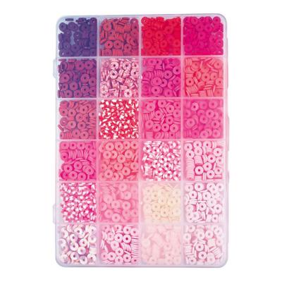 Lobbes Polymeer kralen rood-roze tinten