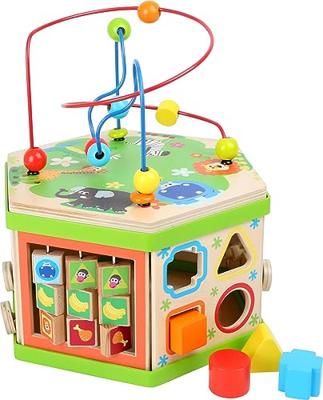 Small Foot - houten activitetenkubus met motoriekspiraal safari