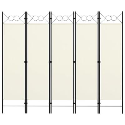 VidaXL Kamerscherm met 5 panelen 200x180 cm wit VidaXL Kamerscherm met 5 panelen 200x180 cm wit