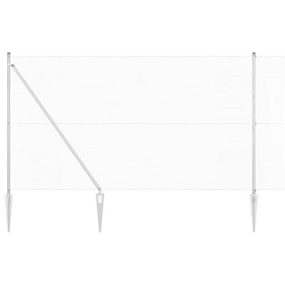 VidaXL Afrasteringspaal zilver 10 x 1,6 m (12 x 12 mm gaas) staal