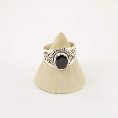 Zilveren Ring met Granaat Maat 16,5 (Sterling Zilver 925)