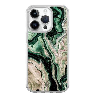 iPhone 14 Pro hybride hoesje - Green waves