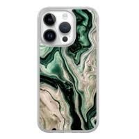 iPhone 14 Pro hybride hoesje - Green waves - thumbnail
