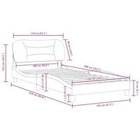 Bedframe met hoofdbord kunstleer wit 100x200 cm - thumbnail