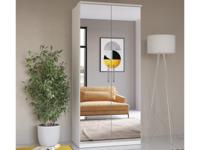 Kledingkast OPTICO 2 deuren wit met spiegel - thumbnail