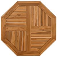 Tafelblad achthoekig 70x70x2,5 cm massief teakhout - thumbnail