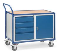 Fetra Hauptartikel 2635 Tafel en kabinetwagen Staal Poedercoating Laadvermogen (max.): 250 kg Stralend blauw (RAL 5007) - thumbnail