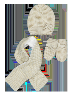 Sjaal met muts en wanten - Beige