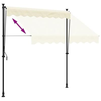 Luifel uittrekbaar 200x150 cm stof en staal crèmekleurig - thumbnail