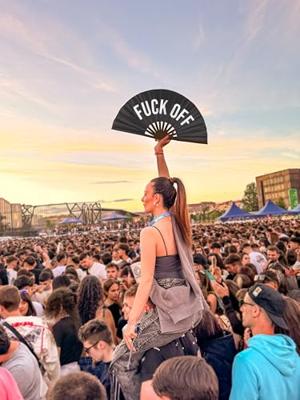 Houten waaier XXL - Fuck Off