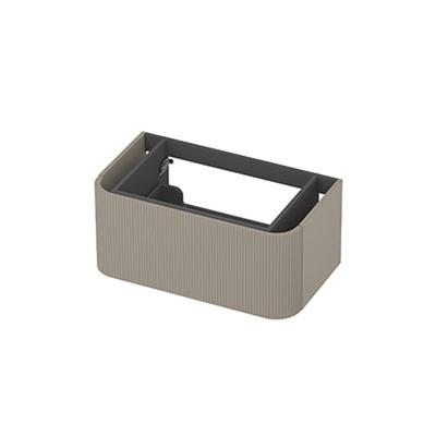 INK - Afgeronde Onderkast Gelakt 1 Lade Softclose met Gefreesd Front Tbv Grepen - 800x450x350 Mm - Mat Creme Cotton