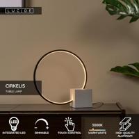 Lucide CIRKELIS - Tafellamp - Ø 32 cm - LED Dimb. - 1x6W 3000K - Zwart - thumbnail