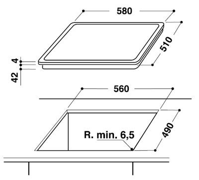 Vitrokeramische kookplaat Whirlpool Corporation AKT807BF 58 cm 5600 W