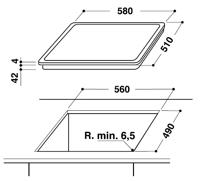 Vitrokeramische kookplaat Whirlpool Corporation AKT807BF 58 cm 5600 W - thumbnail