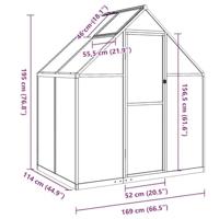 VidaXL Tuinkas met basisframe 169x114x195 cm aluminium groen - thumbnail