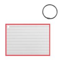 Verhaak flashcard met clipring A7 papier wit/rood 50 stuks - thumbnail