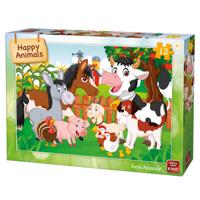 Legpuzzel Blije Boerderij dieren 12 stukjes - thumbnail