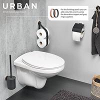 Tiger Toiletrolhouder Urban Met Klep Mat Zwart - thumbnail