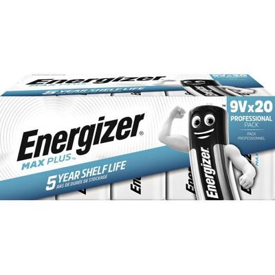 Batterij energizer max plus 9v alkaline 20st