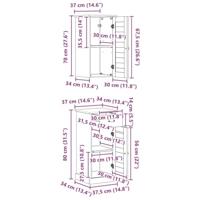 Badkamermeubelset VIGO 2 pcs Bruin en wit 37 x 34 x 80 cm - thumbnail