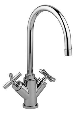 Paffoni Quattro Keukenmengkraan 3/8 inch flexibele slang 1 kraangat Chroom glans QTV180CR