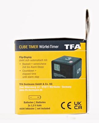 TFA Dostmann Timer Cube Timer Zwart Digitaal TFA Dostmann Timer Cube Timer Zwart Digitaal
