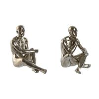 Decoratieve figuren Home ESPRIT Gouden Zilverkleurig 19 x 13,5 x 22 cm (2 Stuks) - thumbnail