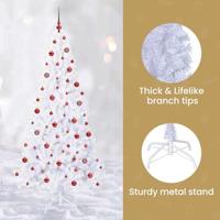 Kunstkerstboom met 300 LED Wit 210 cm PVC en staal - thumbnail