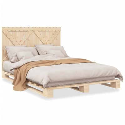 Bedframe met hoofdbord massief grenenhout 100x200 cm Bedframe met hoofdbord massief grenenhout 100x200 cm