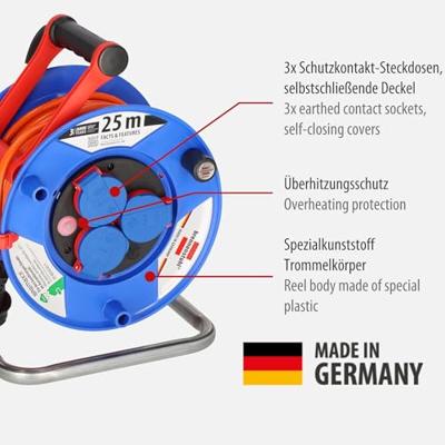 Brennenstuhl 1218740 Kabelhaspel 25 m Oranje Randaarde stekker