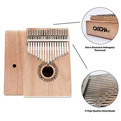 Cascha HH 2146 Kalimba Mahogany 17 met beschermhoes