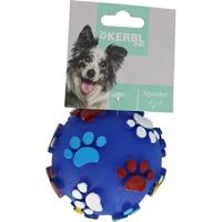 Vinyl bal met pootafdruk 10 cm m pieper op kleur gesorteerd - thumbnail