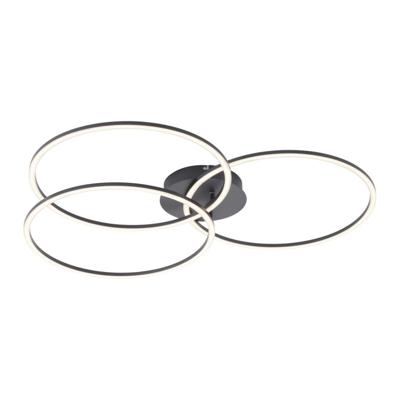 Just Light Moderne plafondlampIvanka 3-rings zwart - 14539-18